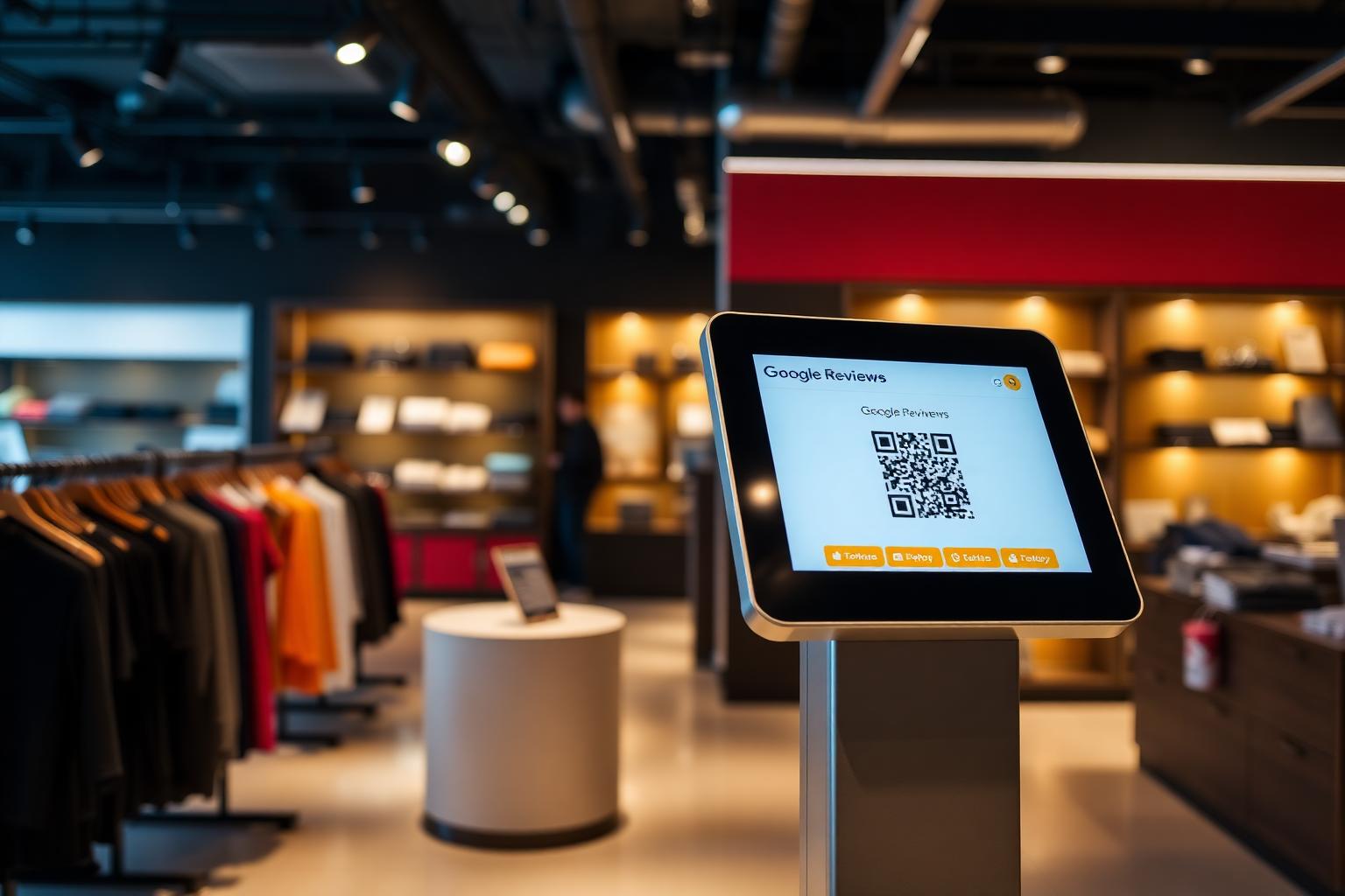 Borne avis Google avec QR code ReviewRocket